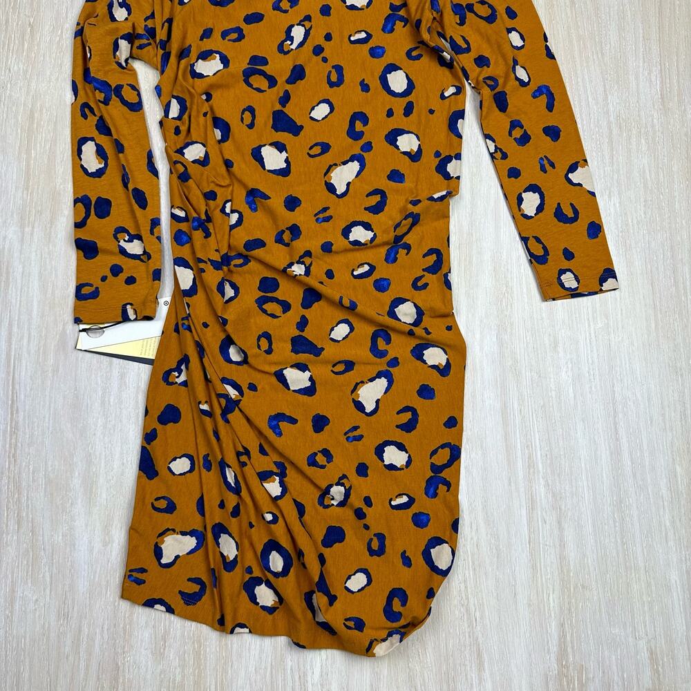 NWT 3.1 Philip Lim for Target Long Sleeve Ruched Side Leopard Print Dress Medium - Picture 7 of 13
